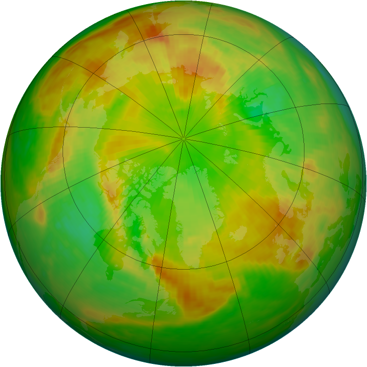 Arctic ozone map for 07 June 1991
